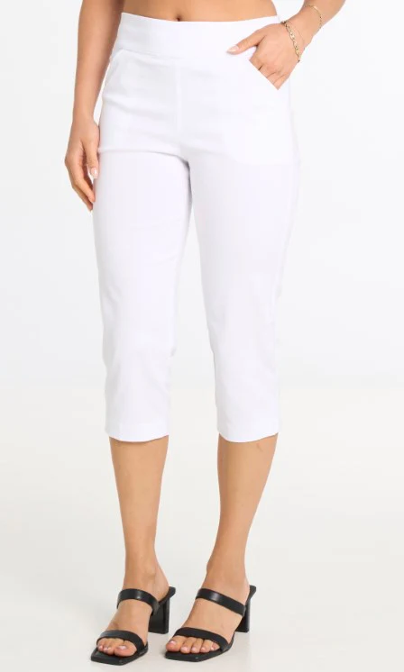Pull-On Stretch Capri Pants with Pockets - Image 3